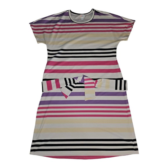 LuLaRoe Dress Women's XL Short Sleeve Pockets Self Tie Wrap Around Belt - Picture 1 of 8